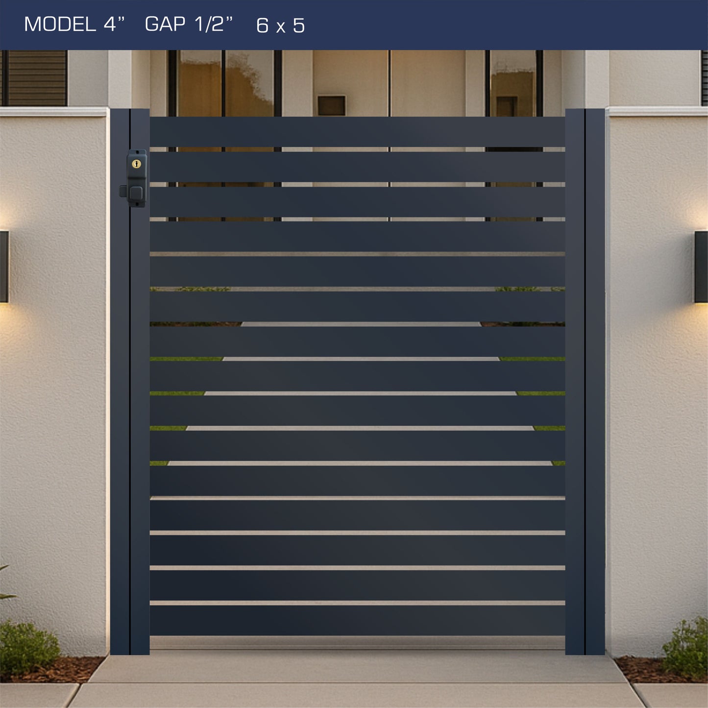 Gate - Aluminum Horizontal Fences - 4" Slat Design