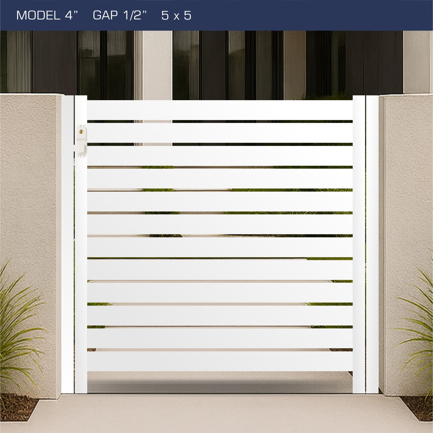 Gate - Aluminum Horizontal Fences - 4" Slat Design