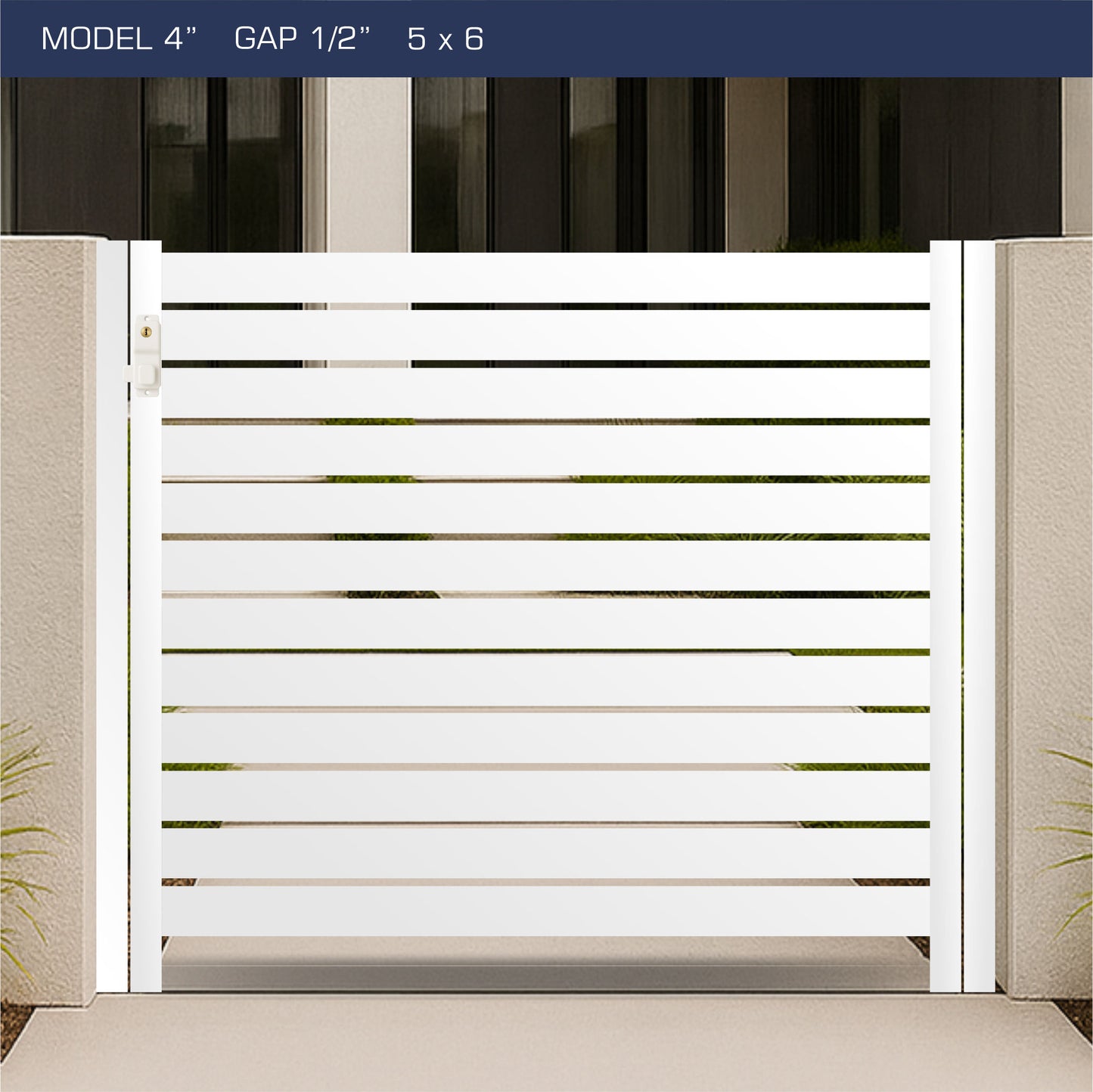 Gate - Aluminum Horizontal Fences - 4" Slat Design