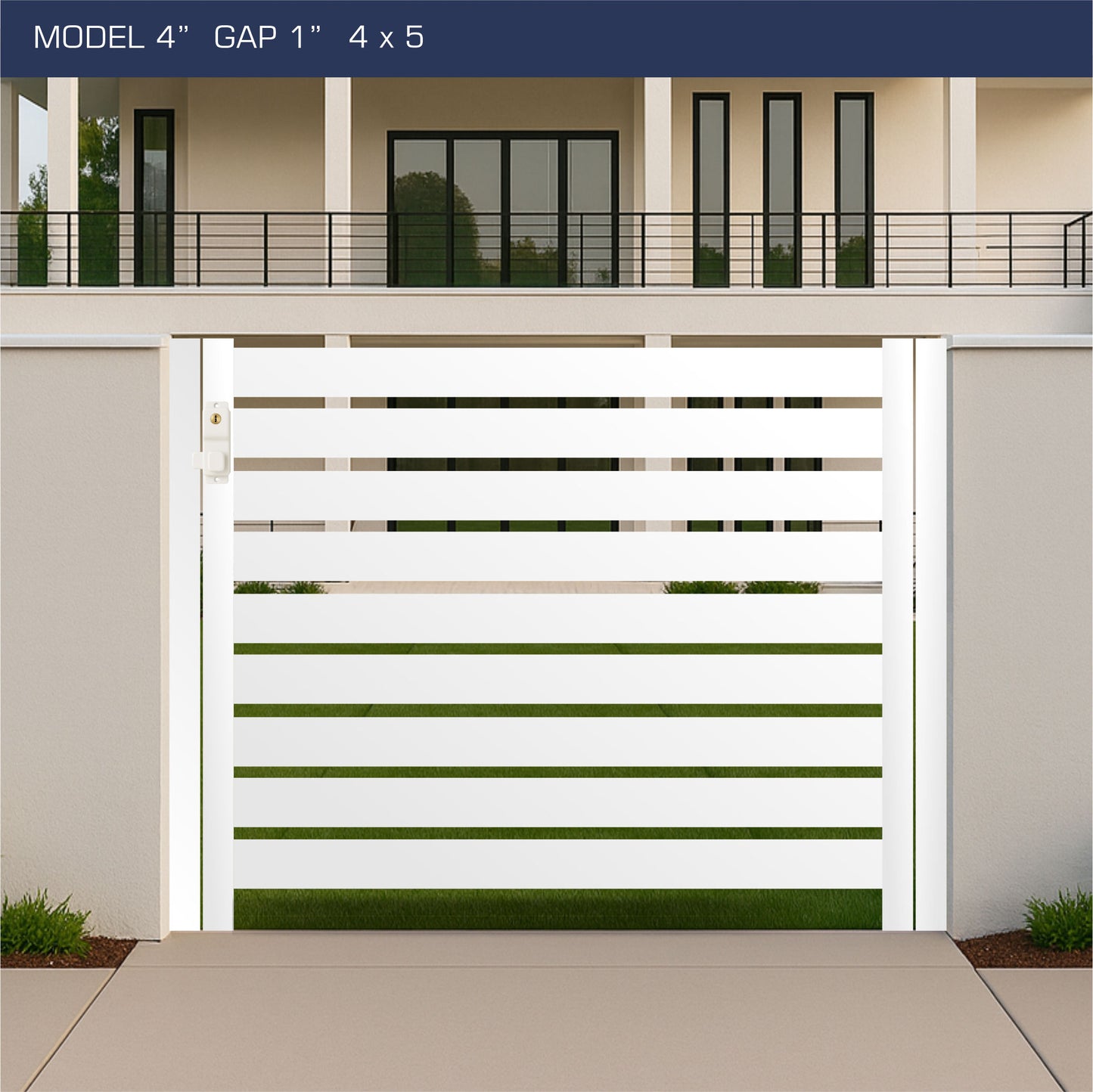 Gate - Aluminum Horizontal Fences - 4" Slat Design
