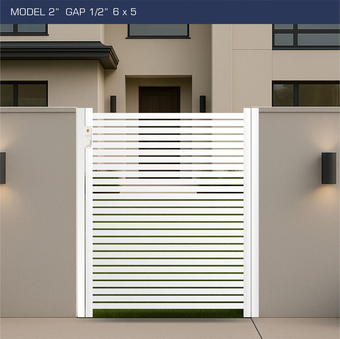 Gate - Aluminum Horizontal Fences - 2" Slat Design