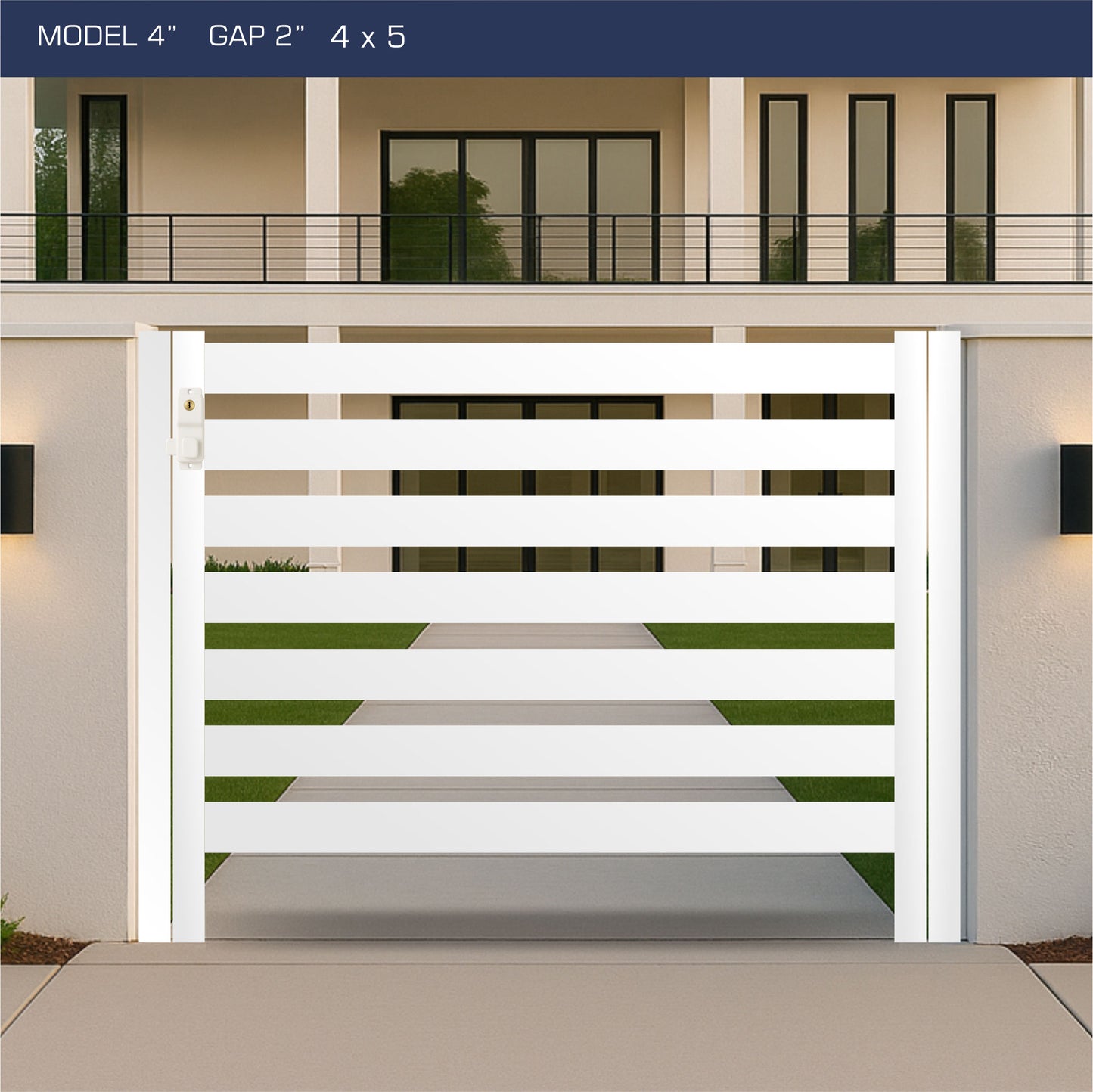 Gate - Aluminum Horizontal Fences - 4" Slat Design