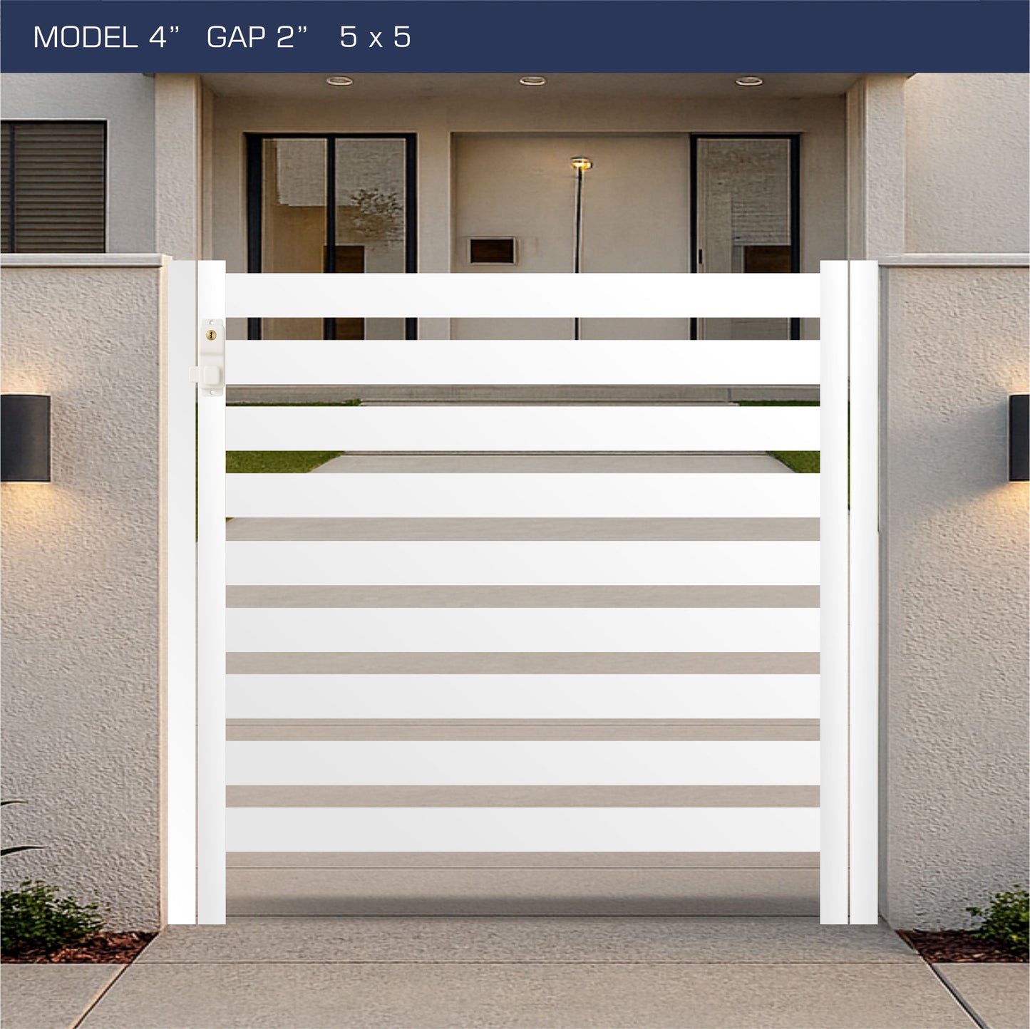 Gate - Aluminum Horizontal Fences - 4" Slat Design