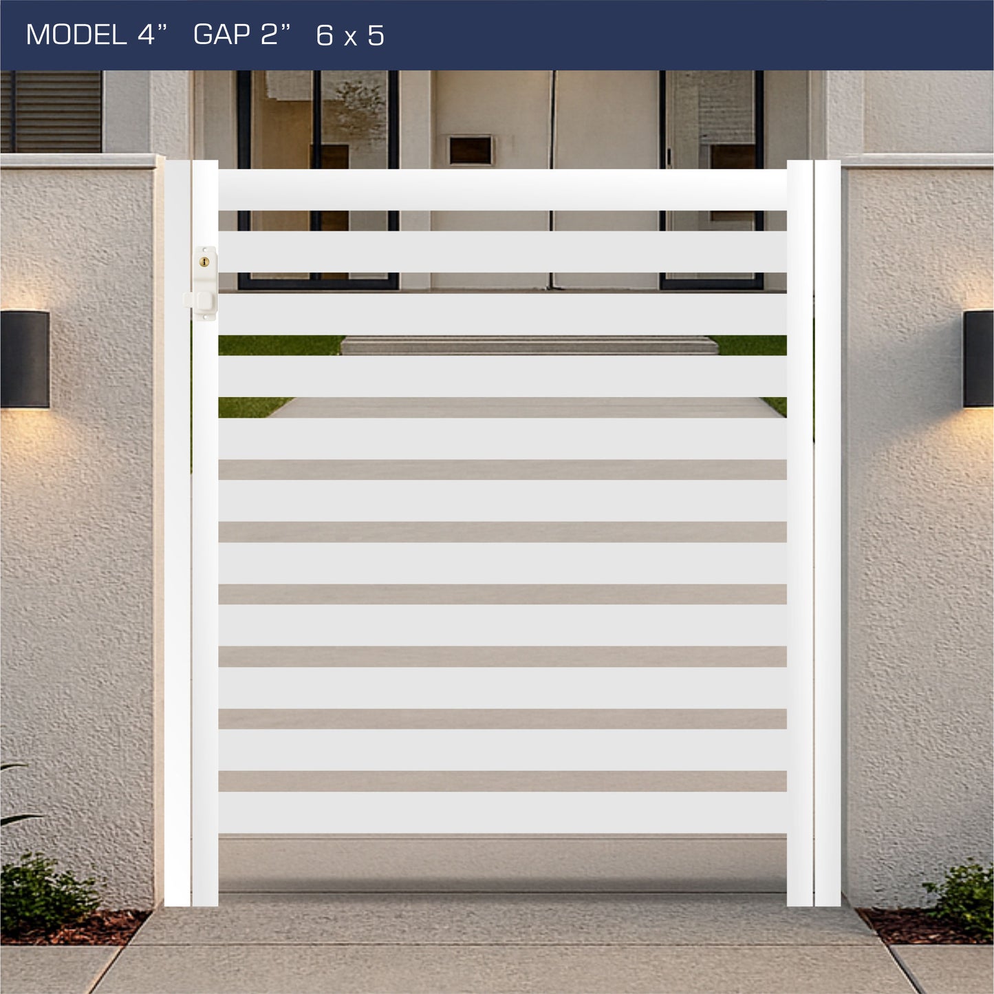 Gate - Aluminum Horizontal Fences - 4" Slat Design