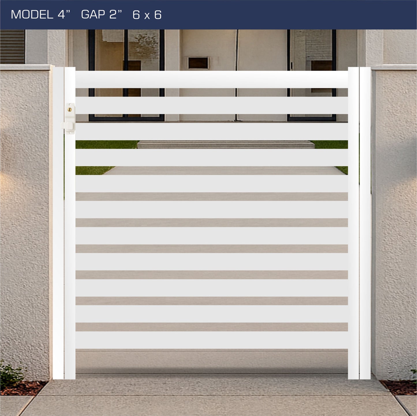 Gate - Aluminum Horizontal Fences - 4" Slat Design