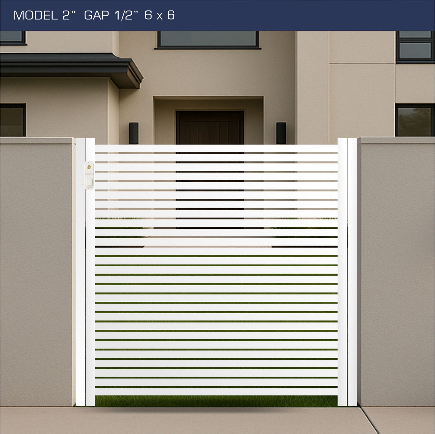 Gate - Aluminum Horizontal Fences - 2" Slat Design