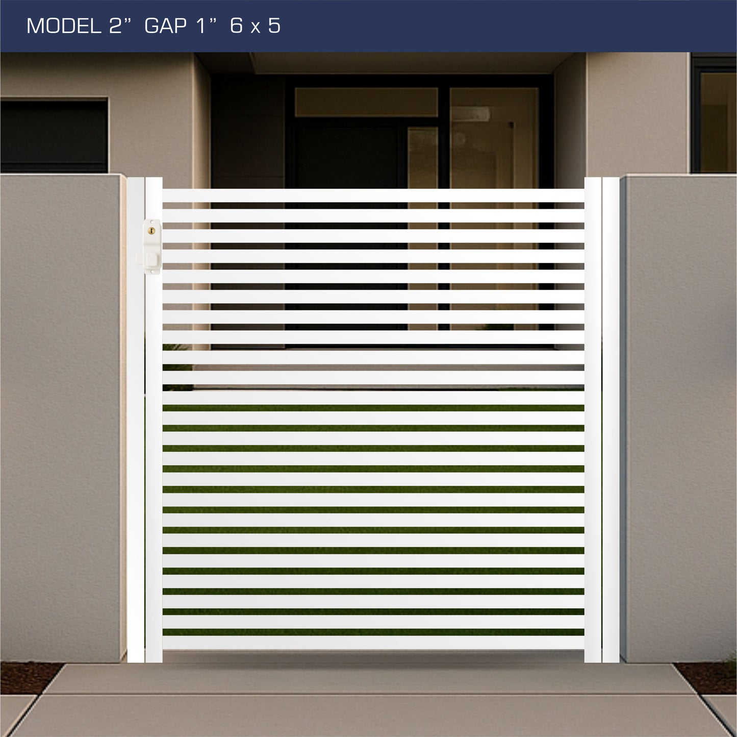 Gate - Aluminum Horizontal Fences - 2" Slat Design