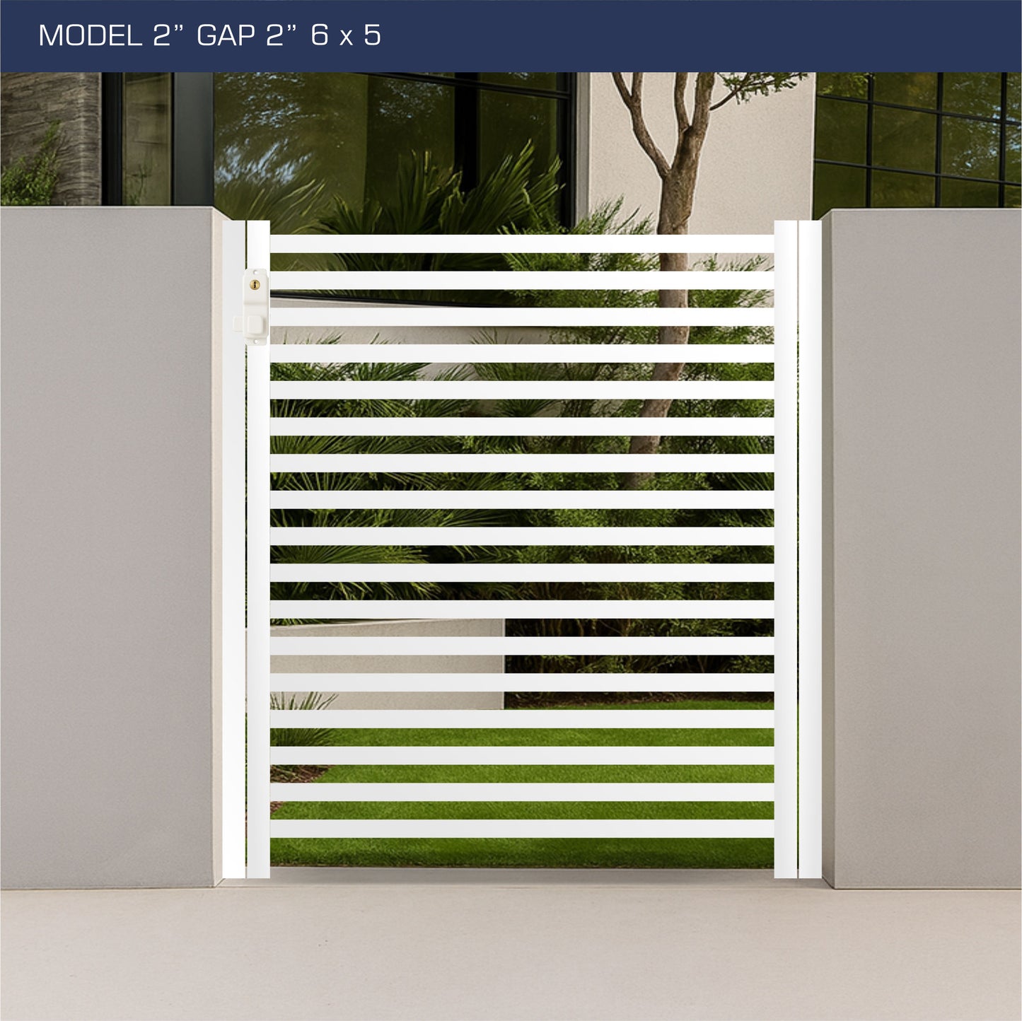 Gate - Aluminum Horizontal Fences - 2" Slat Design