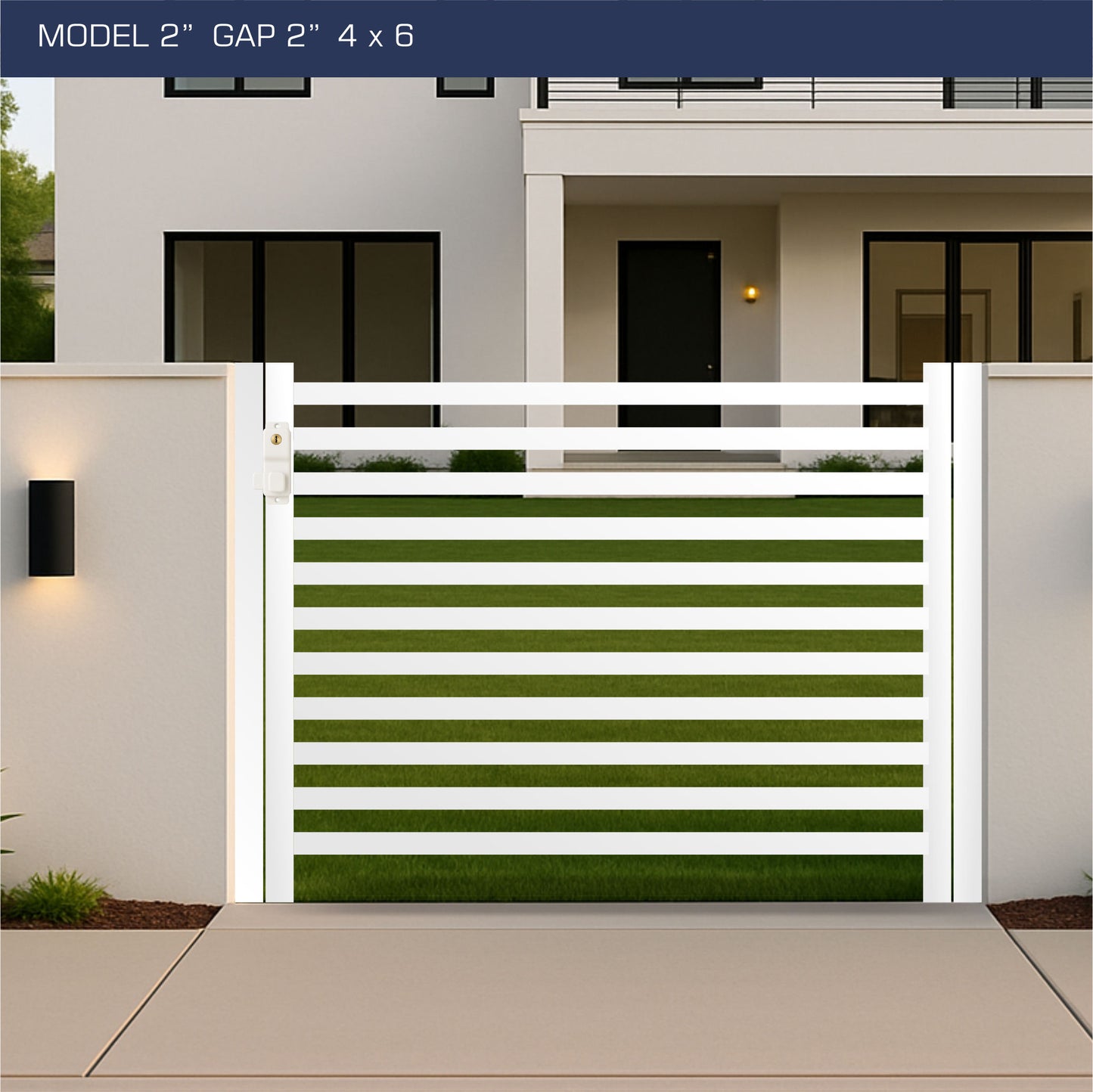 Gate - Aluminum Horizontal Fences - 2" Slat Design
