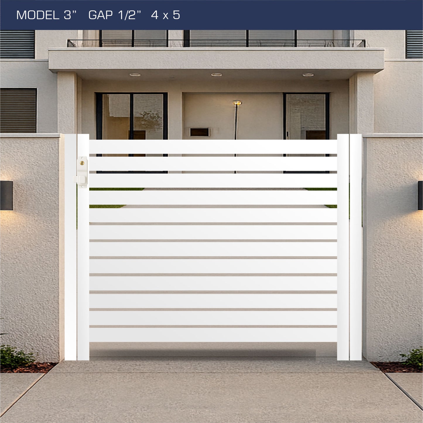 Gate - Aluminum Horizontal Fences - 3" Slat Design