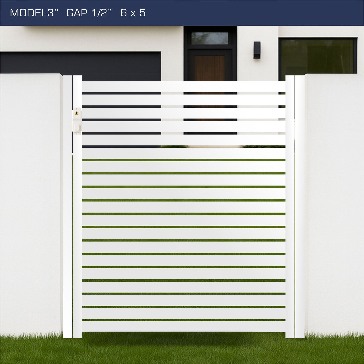 Gate - Aluminum Horizontal Fences - 3" Slat Design