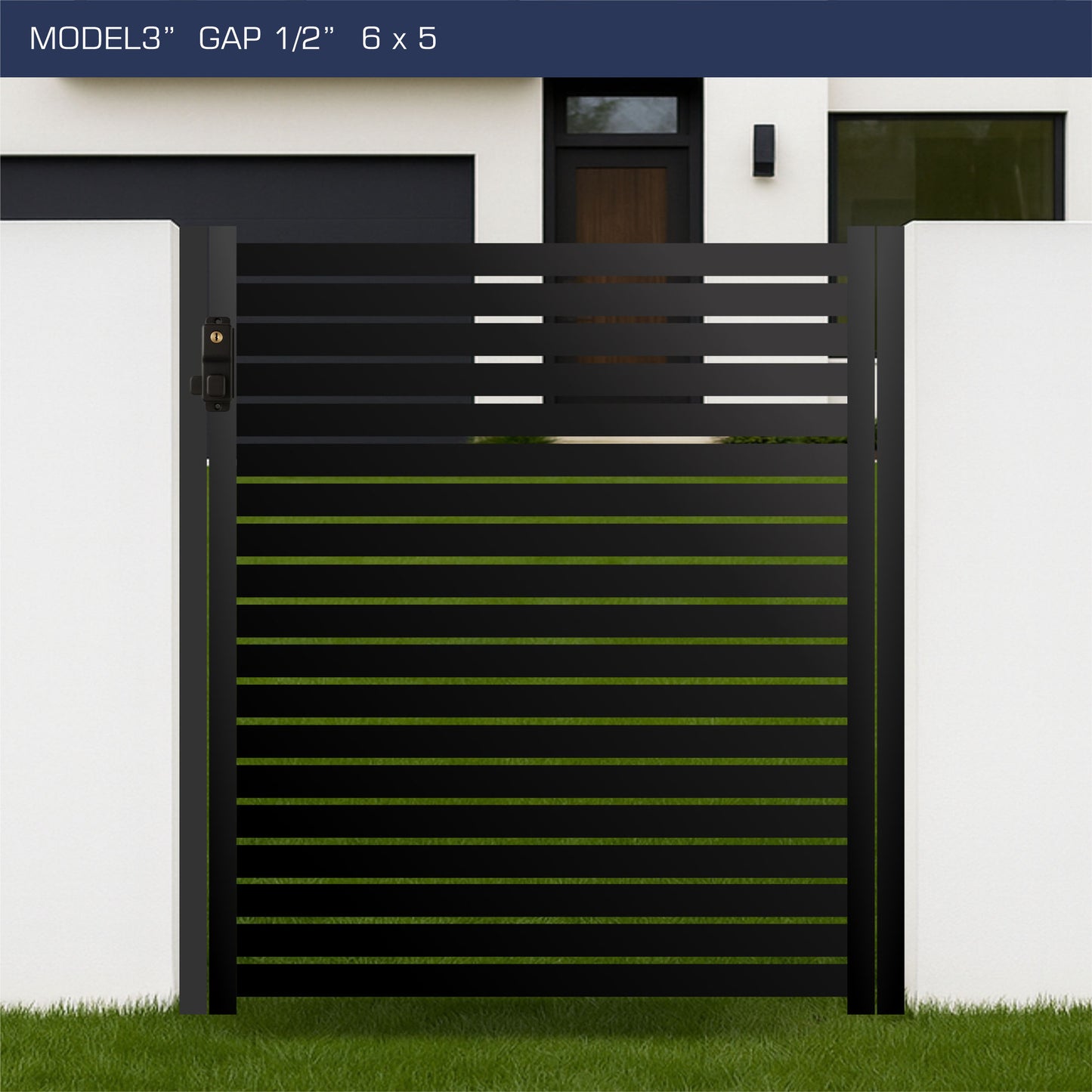Gate - Aluminum Horizontal Fences - 3" Slat Design
