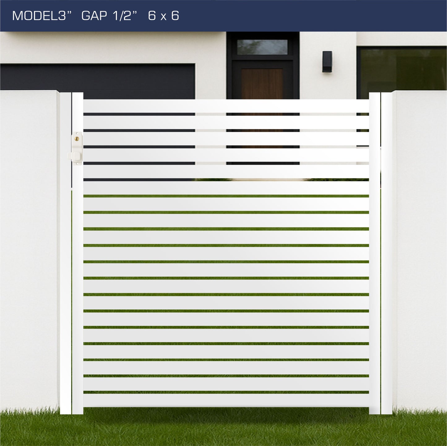 Gate - Aluminum Horizontal Fences - 3" Slat Design