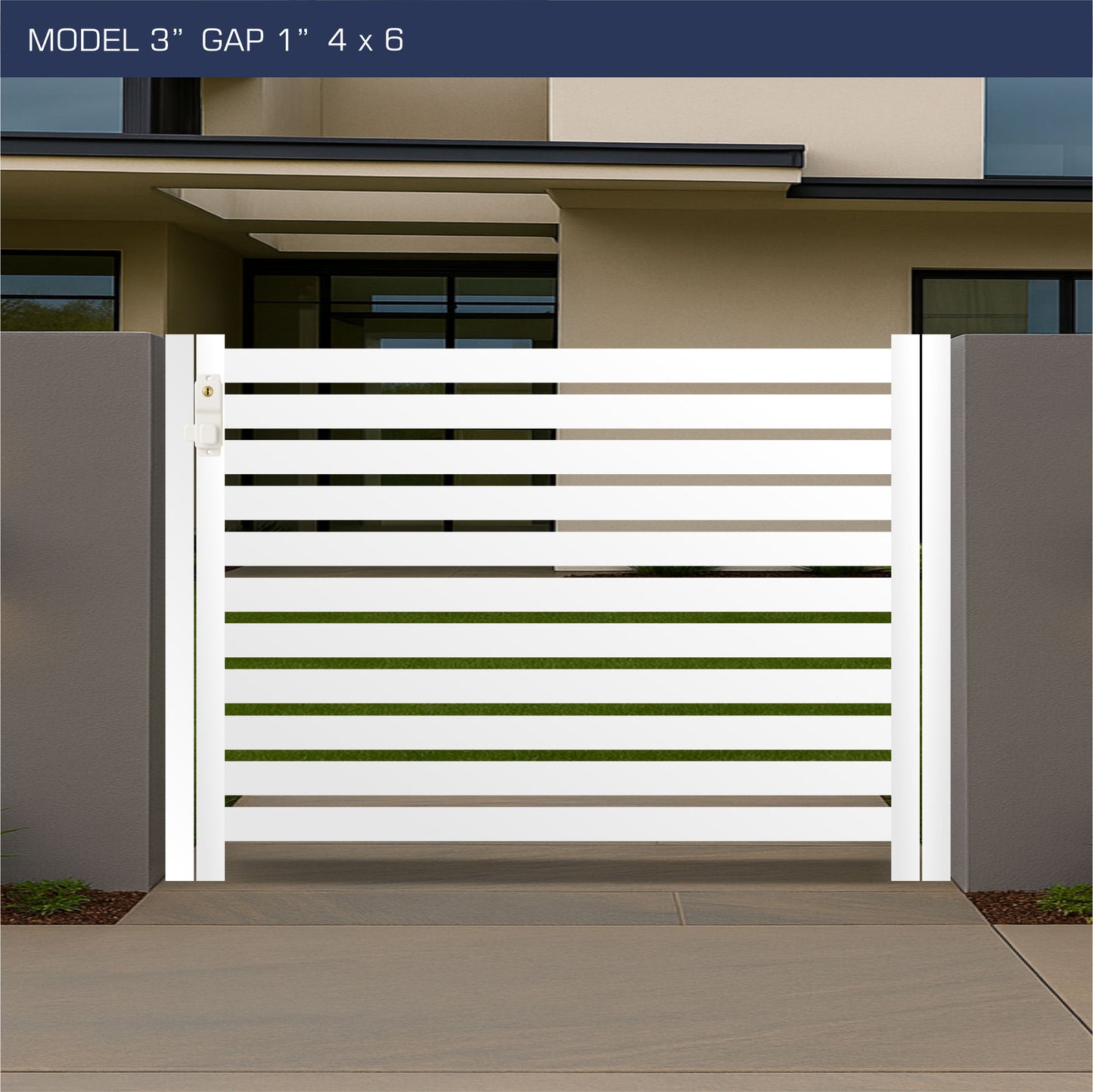 Gate - Aluminum Horizontal Fences - 3" Slat Design