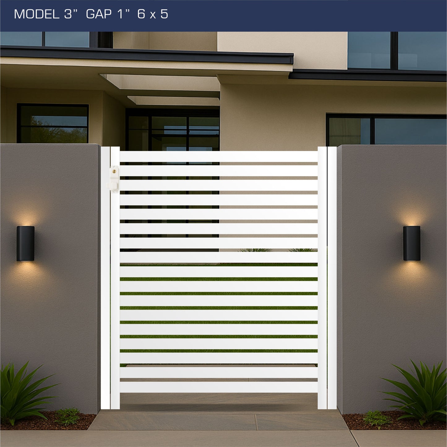 Gate - Aluminum Horizontal Fences - 3" Slat Design