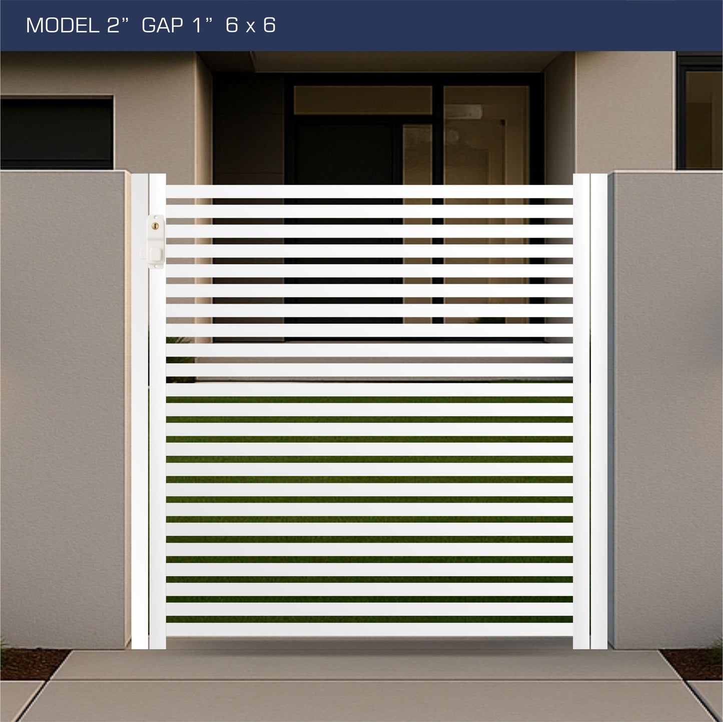 Gate - Aluminum Horizontal Fences - 2" Slat Design