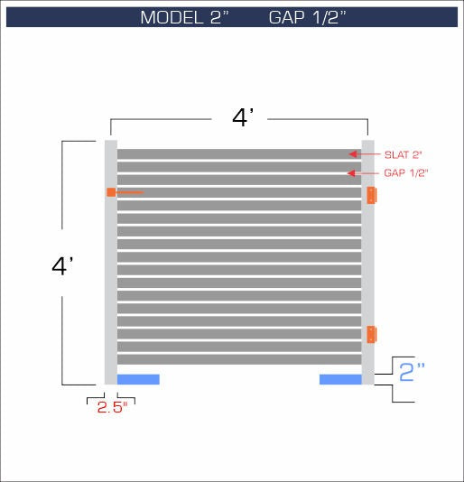 Gate - Aluminum Horizontal Fences - 2" Slat Design