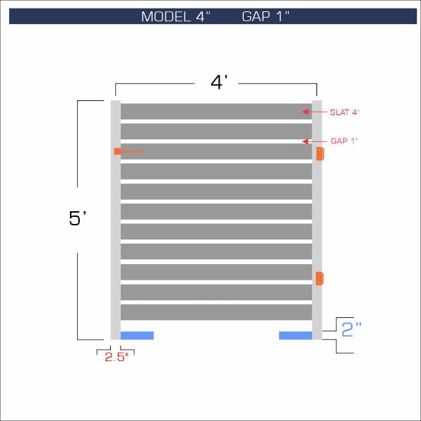 Gate - Aluminum Horizontal Fences - 4" Slat Design