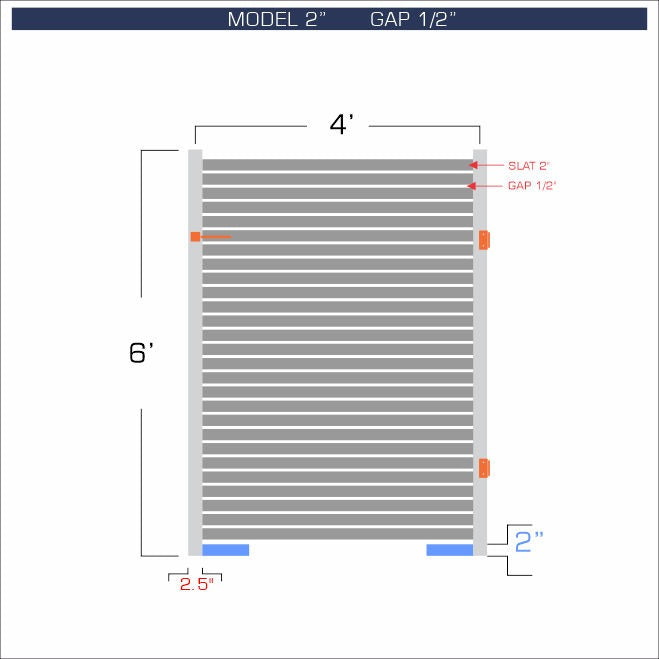 Gate - Aluminum Horizontal Fences - 2" Slat Design