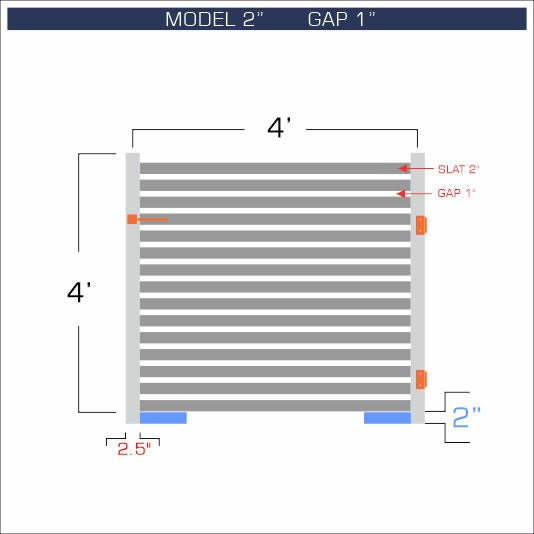 Gate - Aluminum Horizontal Fences - 2" Slat Design