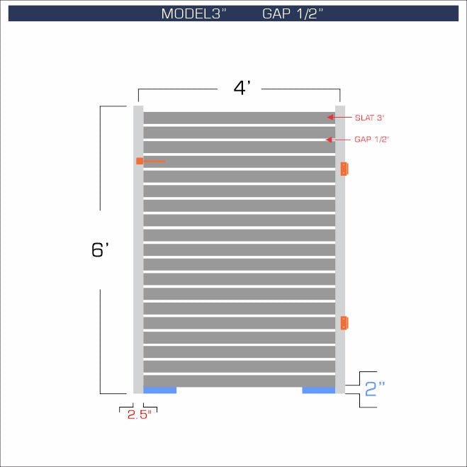 Gate - Aluminum Horizontal Fences - 3" Slat Design