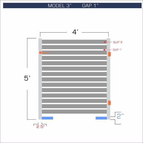 Gate - Aluminum Horizontal Fences - 3" Slat Design