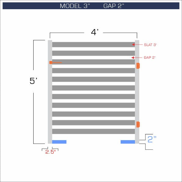 Gate - Aluminum Horizontal Fences - 3" Slat Design