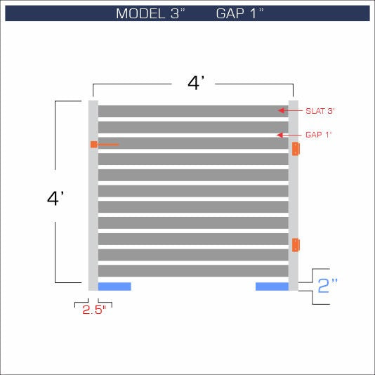 Gate - Aluminum Horizontal Fences - 3" Slat Design