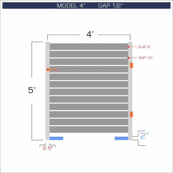 Gate - Aluminum Horizontal Fences - 4" Slat Design