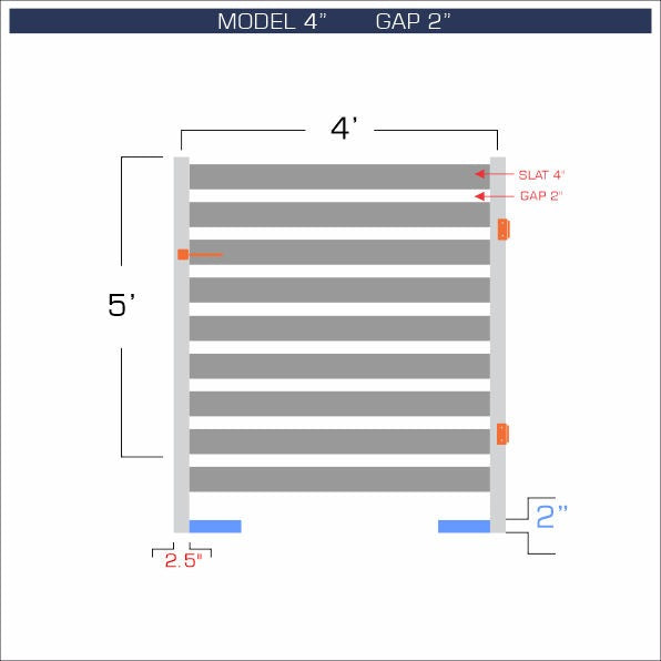 Gate - Aluminum Horizontal Fences - 4" Slat Design