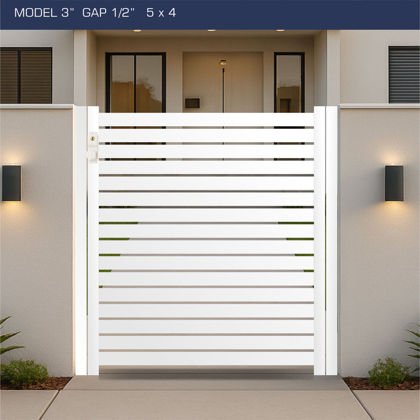 Gate - Aluminum Horizontal Fences - 3" Slat Design