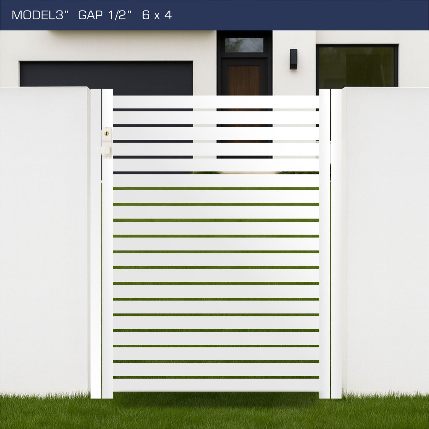 Gate - Aluminum Horizontal Fences - 3" Slat Design