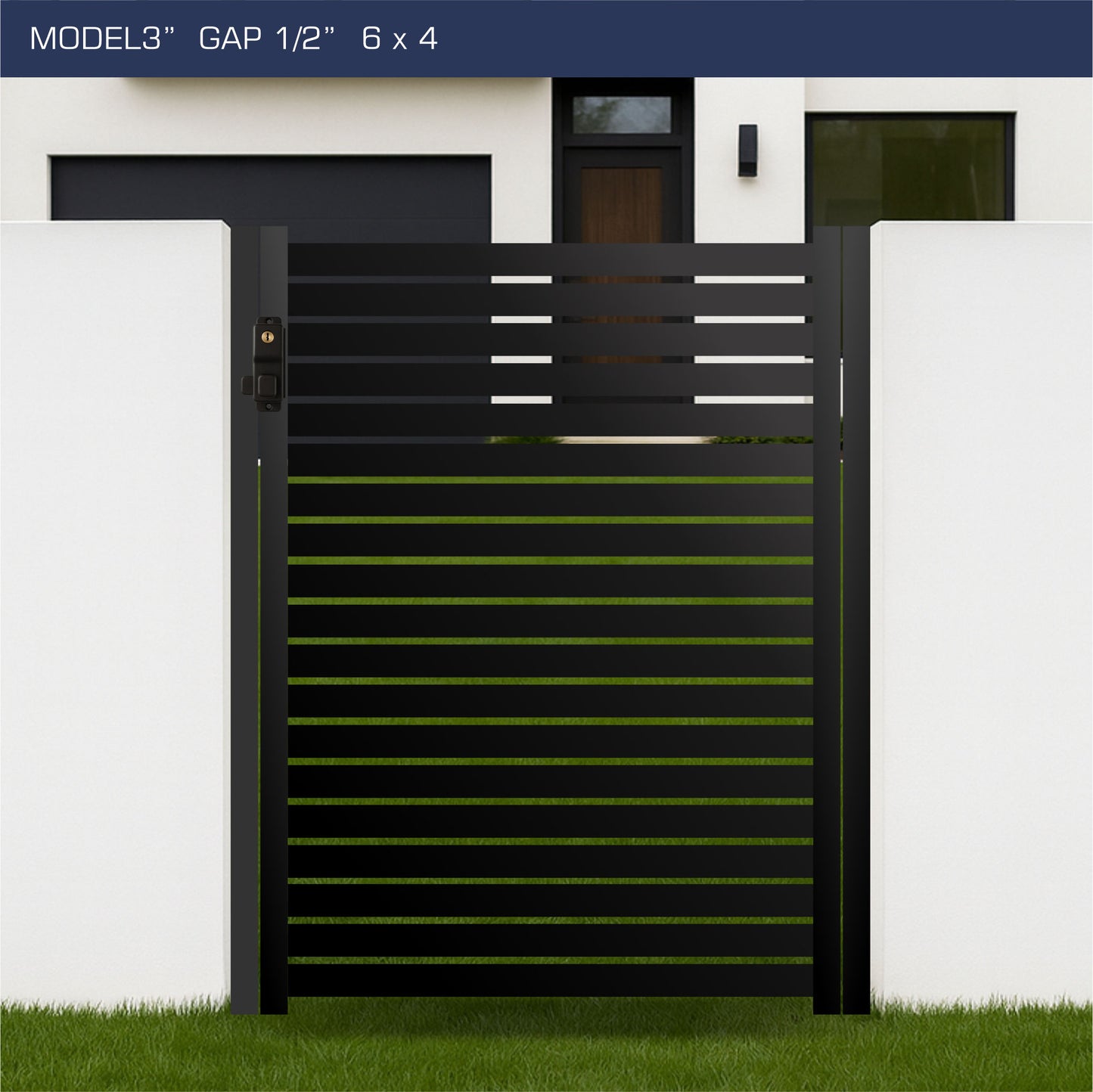 Gate - Aluminum Horizontal Fences - 3" Slat Design