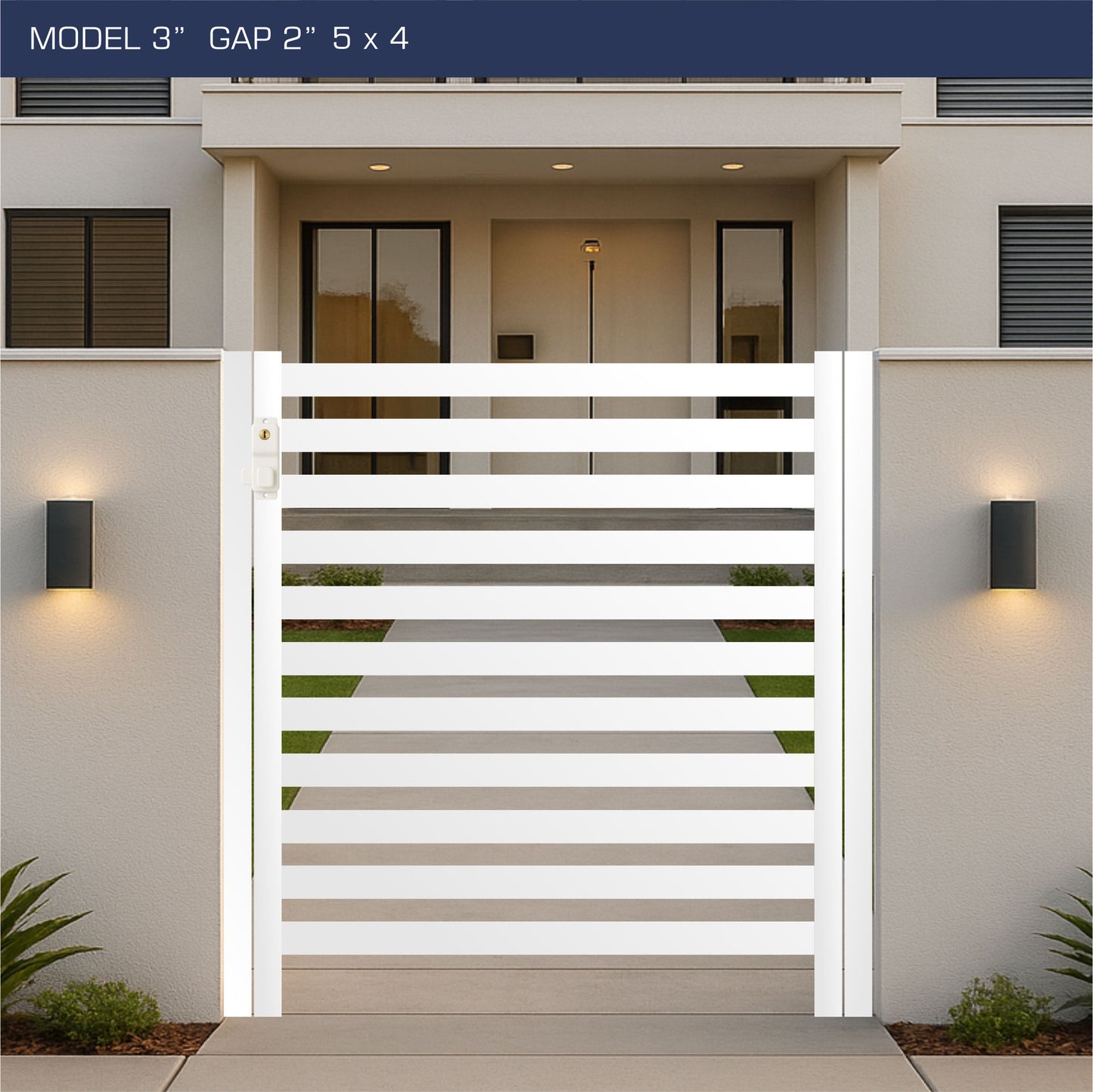 Gate - Aluminum Horizontal Fences - 3" Slat Design
