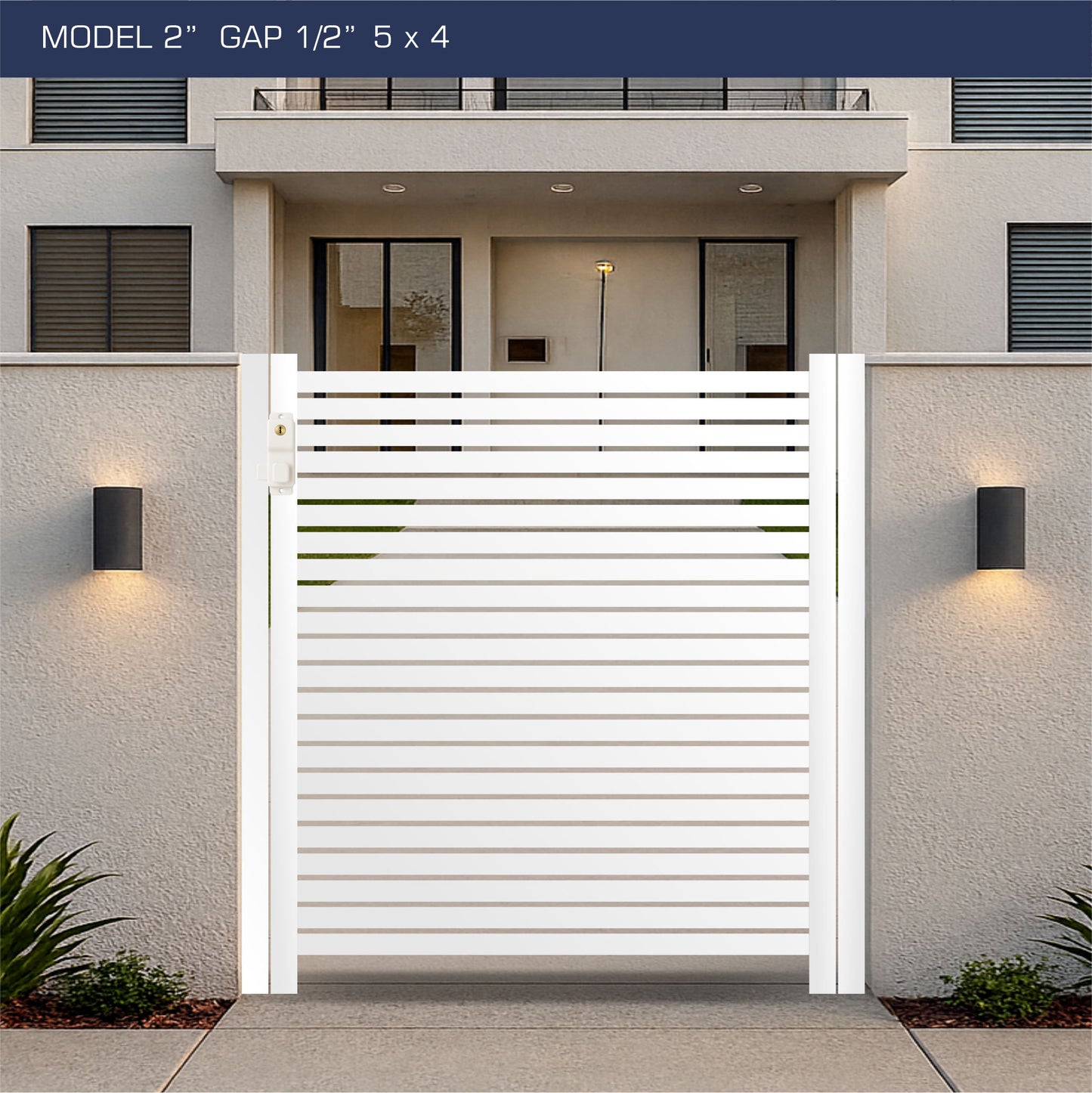 Gate - Aluminum Horizontal Fences - 2" Slat Design