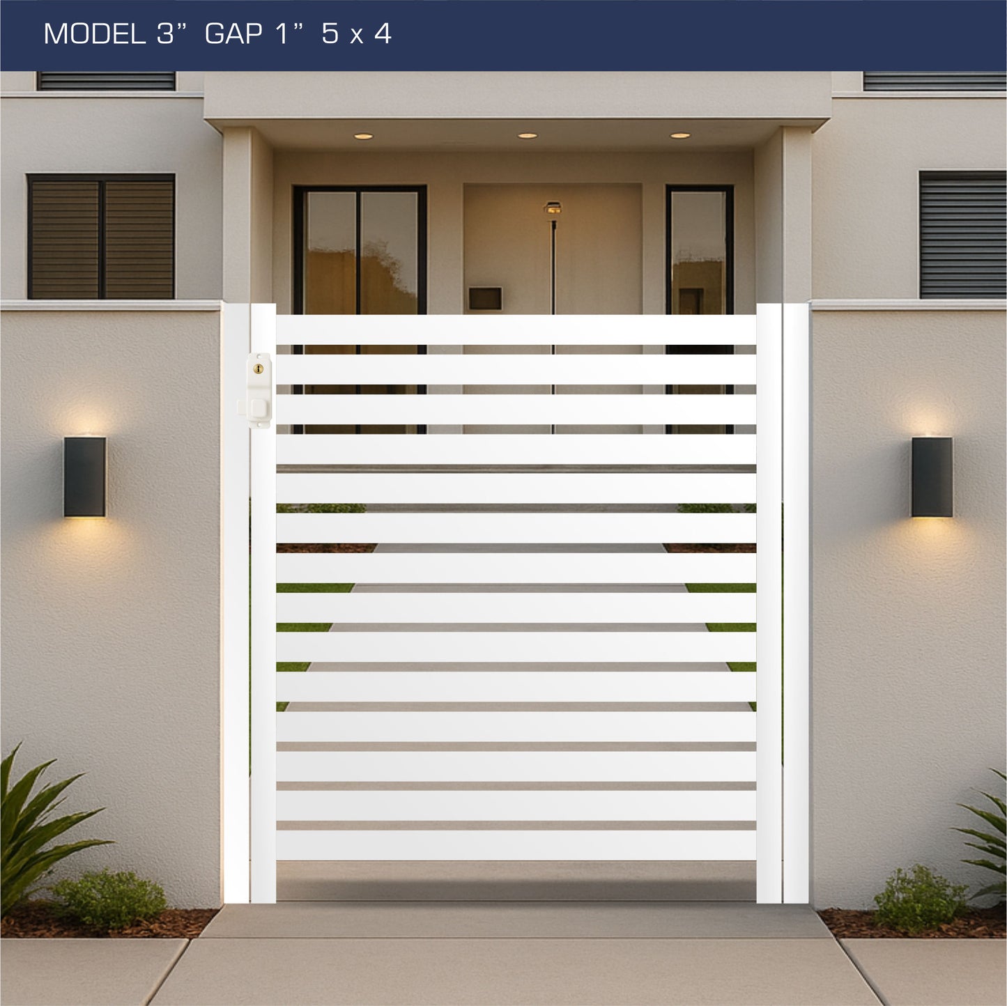 Gate - Aluminum Horizontal Fences - 2" Slat Design