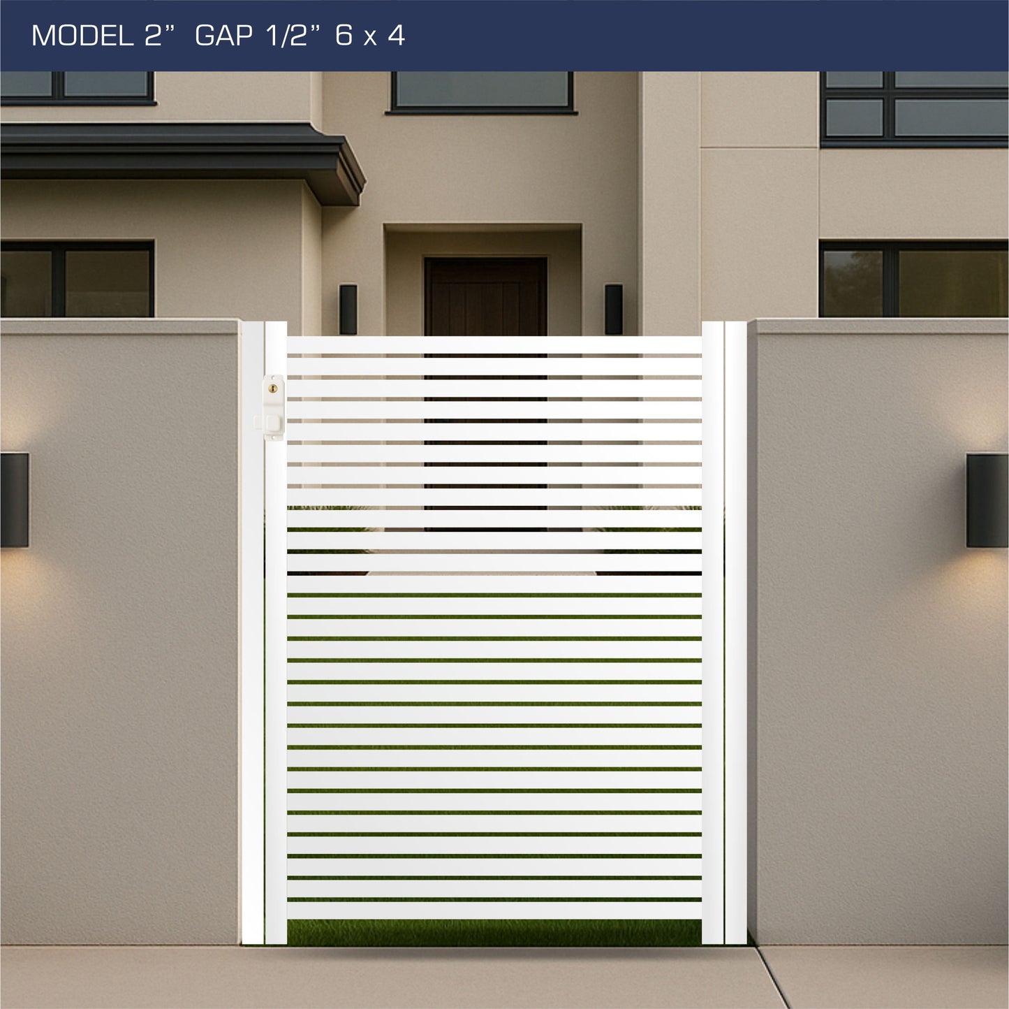 Gate - Aluminum Horizontal Fences - 2" Slat Design