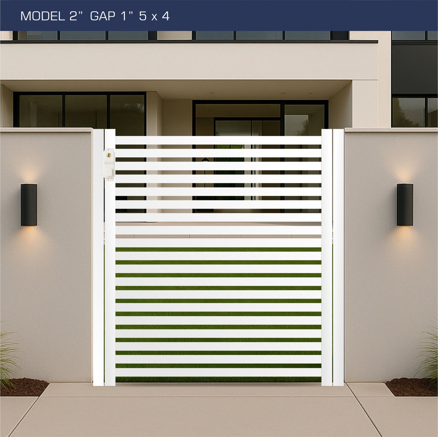Gate - Aluminum Horizontal Fences - 2" Slat Design