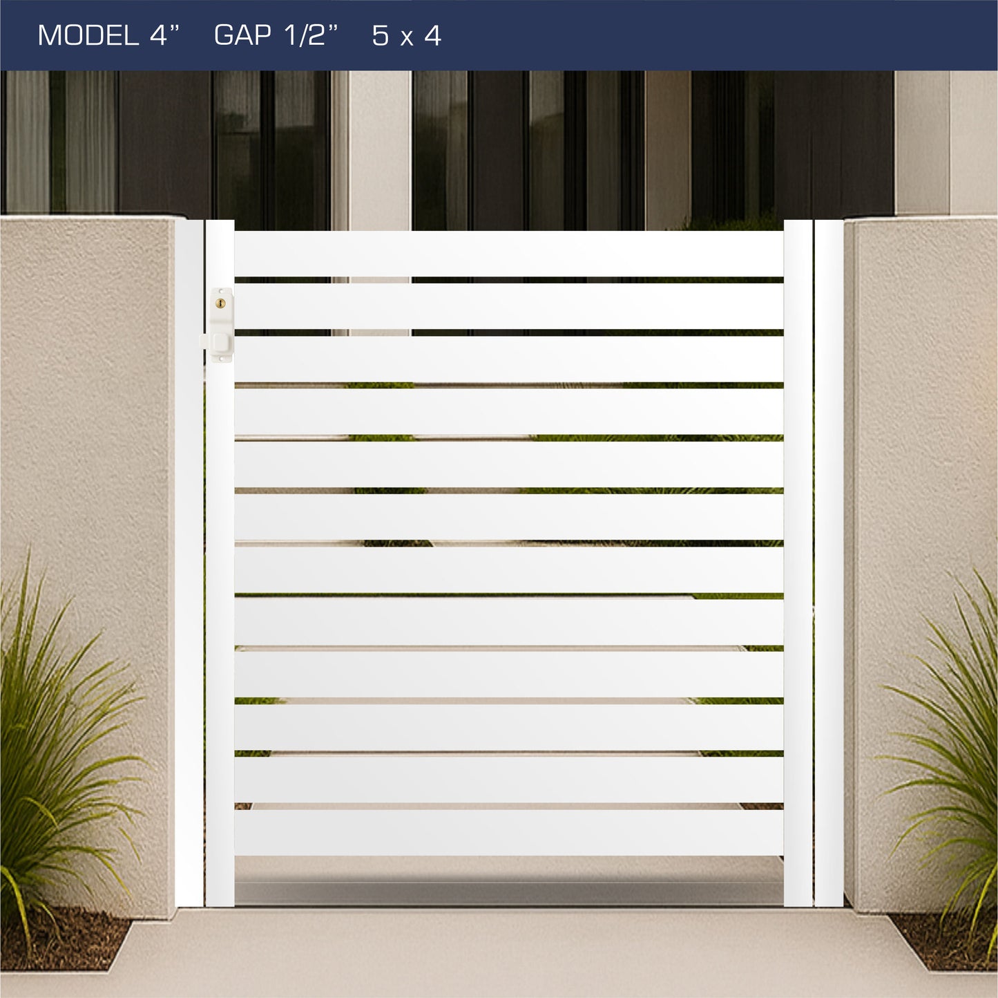 Gate - Aluminum Horizontal Fences - 4" Slat Design