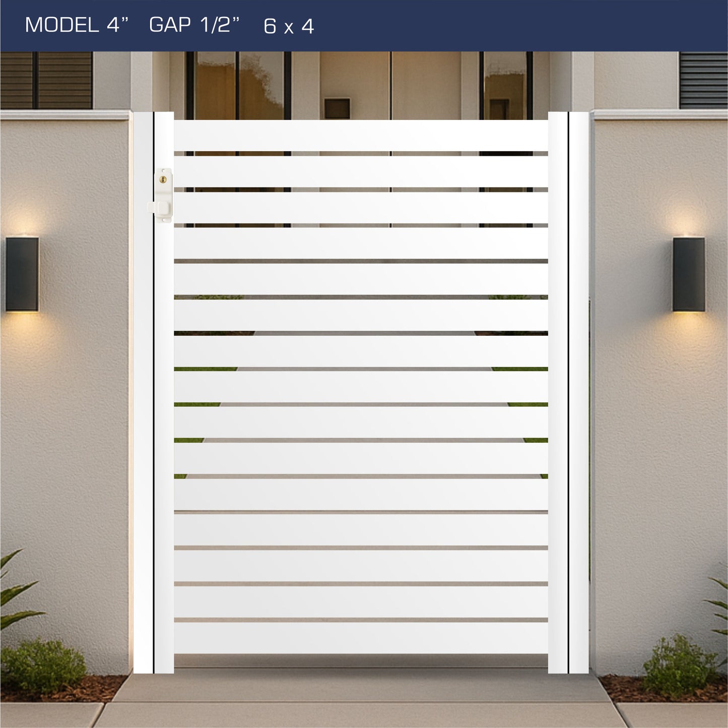 Gate - Aluminum Horizontal Fences - 4" Slat Design