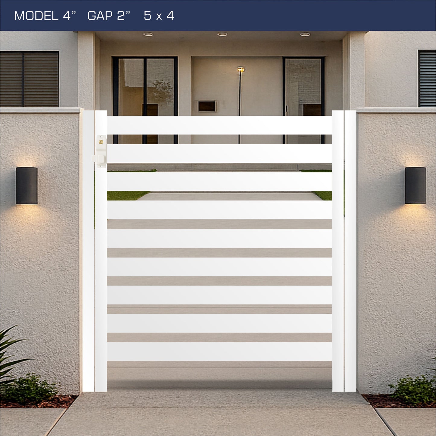 Gate - Aluminum Horizontal Fences - 4" Slat Design
