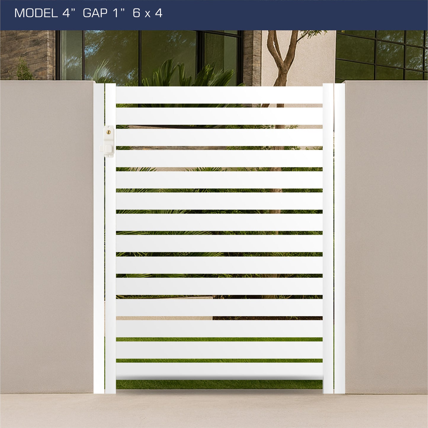 Gate - Aluminum Horizontal Fences - 4" Slat Design