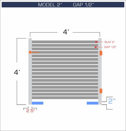 Gate - Aluminum Horizontal Fences - 2" Slat Design