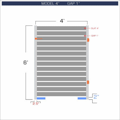Gate - Aluminum Horizontal Fences - 4" Slat Design