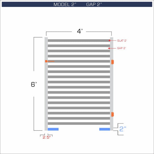 Gate - Aluminum Horizontal Fences - 2" Slat Design