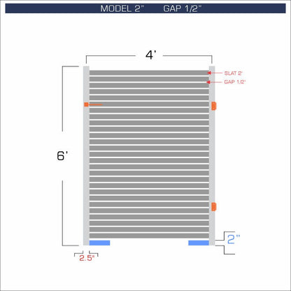 Gate - Aluminum Horizontal Fences - 2" Slat Design