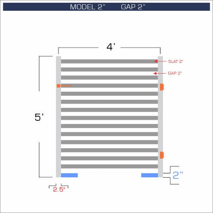 Gate - Aluminum Horizontal Fences - 2" Slat Design