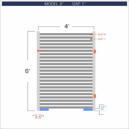 Gate - Aluminum Horizontal Fences - 2" Slat Design