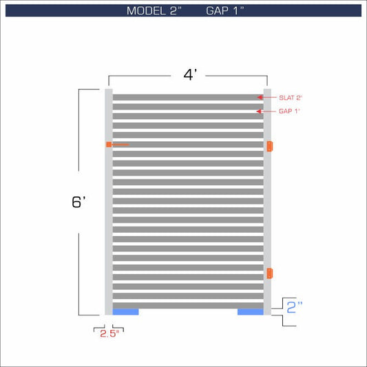 Gate - Aluminum Horizontal Fences - 2" Slat Design