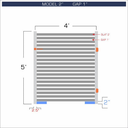 Gate - Aluminum Horizontal Fences - 2" Slat Design